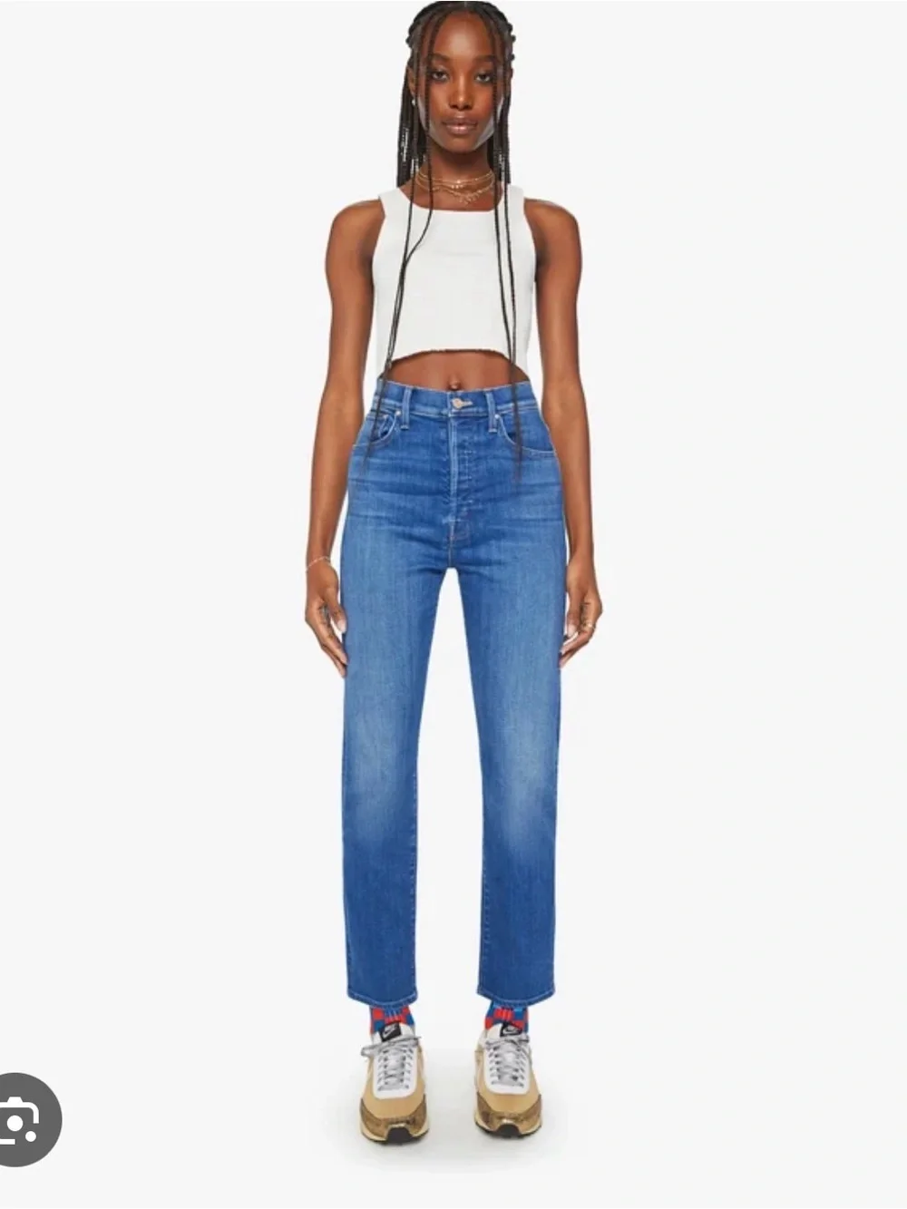 MOTHER high waisted hover denim in across the finish line
